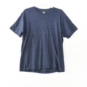 Alfani Mens Blue Gray Cotton T-Shirt Heathered Solid Casual Crew Short Sleeve L